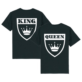 tshirtเสื้อยืดคอกลมฤดูร้อนGildan เสื้อยืด แบบนิ่ม พิมพ์ลาย King Queen สําหรับคู่รักSto4XL