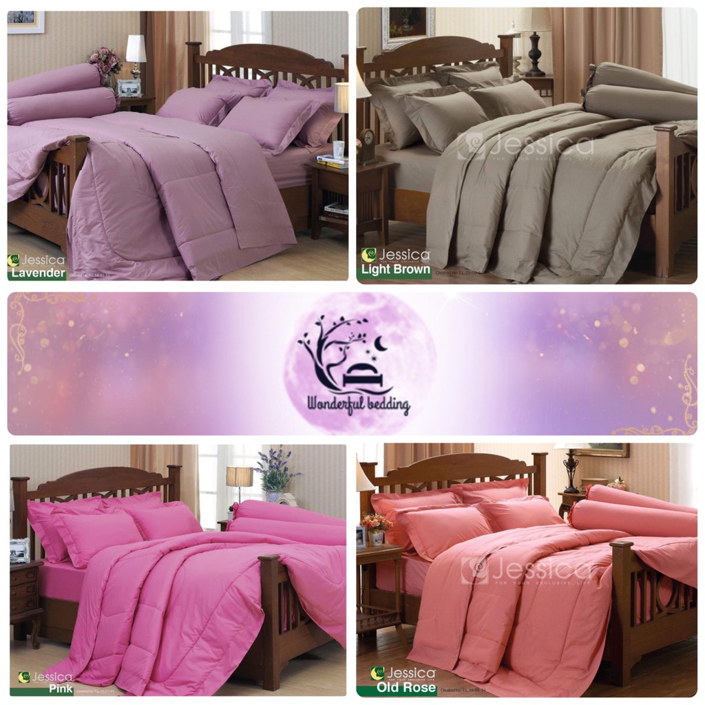 Jessica ชุดผ้านวม+ผ้าปูที่นอน สีพื้น ขนาด 5ฟุต 6ฟุต ของแท้100% ...
