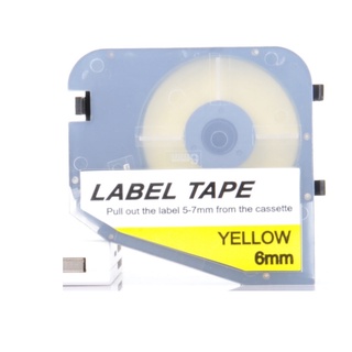 LABEL TAPE ลาเบลสติ๊กเกอร์ เหลือง กว้าง 6 มม. ยาว 8 เมตร สำหรับเครื่องพิมพ์ปลอกสายไฟ L-MARK LK320 (LM406Y)