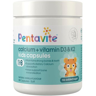 Pentavite Calcium + Vitamin D3 &amp; K2 Kids 50 Capsules