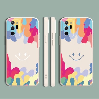 for Samsung Galaxy Note 20 Ultra Note10 A30 A50 A20 A50S A10 Smile Color Fashion Square Staight Edge Casing Soft Silicone Cover Duable Phone Case