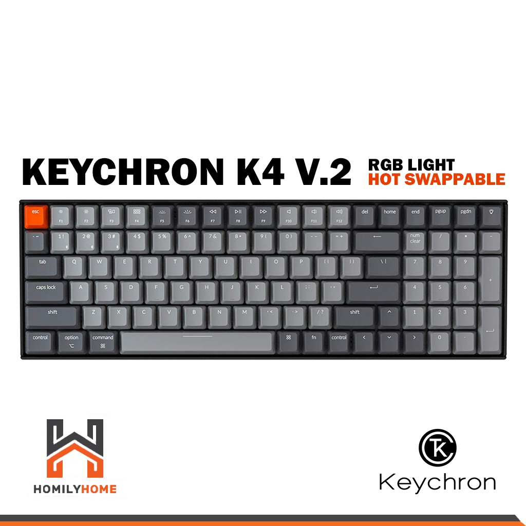 Keychron K4 V.2 Hotswap (Key ENG) Mechanical Keyboard RGB คีย์บอร์ดไร้สาย K4V2