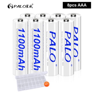 PALO 100% Original 1.2V AAA Rechargeable Batteries 1100mAh Ni-MH AAA Rechargeble Battery for flashlight camera toy car