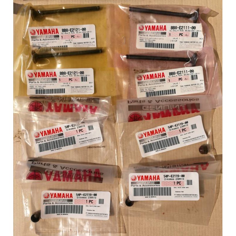 ชุดวาล์วไอดี, ไอเสีย พร้อมซีลก้านวาล์ว แท้ศูนย์ เอ็น แม็กซ์ N-Max (BB8-E2121-00, BB8-E2111-00, 54P-E