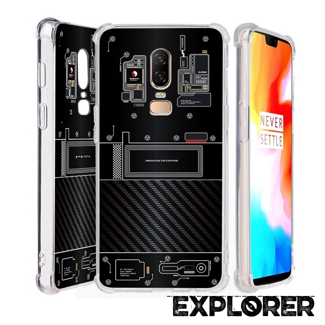 เคส สำหรับ OnePlus 6 [Explorer Series] 3D Anti-Shock Protection TPU Case