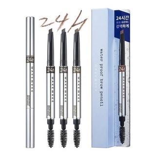 #พร้อมส่ง# WAKEMAKE Waterproof 24H Brow Pencil สี 01 Deep Brown, 1ea