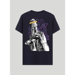 เสื้อยืดเเนวสตรีท เวอร์ชั่นเกาหลี Saxophone #22038-1 BW2、22000-1 BW1