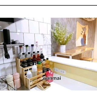 3 ชั้นวางเครื่องปรุงวางขวดเครื่องดื่มมินมอล ตกแต่งร้าน ตกแต่งบ้านสวยๆ