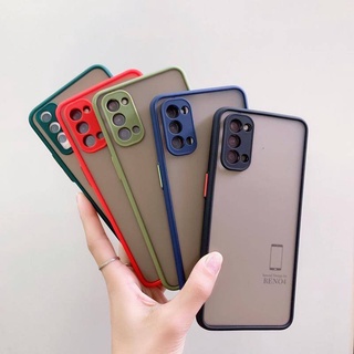 เคสขอบสีหลังขุ่นสำหรับ OPPO F5 F7 A59 A57 A16 A71 A16K Reno6z 5g Reno6 5g R19PRO เคสoppoขอบสีสวยๆ หลังขุ่น