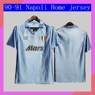 เสื้อกีฬาแขนสั้น ลายทีมชาติฟุตบอล Napoli เกรด AAA 90-91 ชุดเหย้า สําหรับผู้ชาย