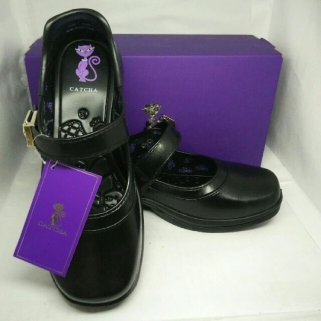 รองเท้านักเรียนผู้หญิง CATCHA หนังดำ 🐽