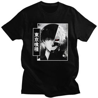 เสื้อยืดผ้าฝ้ายแขนสั้นพิมพ์ลายการ์ตูน Tokyo Ghoul สไตล์ฮาราจูกุสําหรับผู้ชาย K2XZ