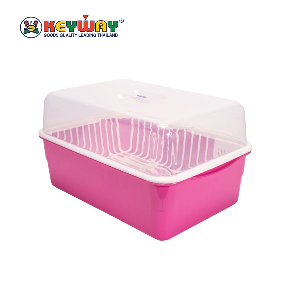ที่คว่ำจาน มีฝาปิดและช่องใส่ช้อนส้อม (L Size) Dish Drainers & Pan : K-479
