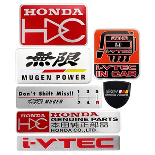 สติ๊กเกอร์โลหะสําหรับตกแต่งรถยนต์ honda hdc mugen power i - vtec