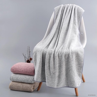 ✓✿70x140cm Bamboo Charcoal Coral Velvet Fiber Bath Towel Adult Quick-drying Soft Absorbent Solid Color Household Bathroo