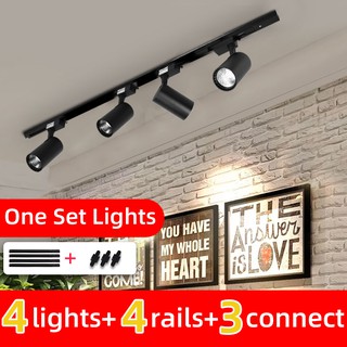 โคมไฟ Led COB อลูมิเนียม 12 20 30 40W สําหรับติดรางรถไฟ ร้านค้าเสื้อผ้า โรงแรม บ้าน