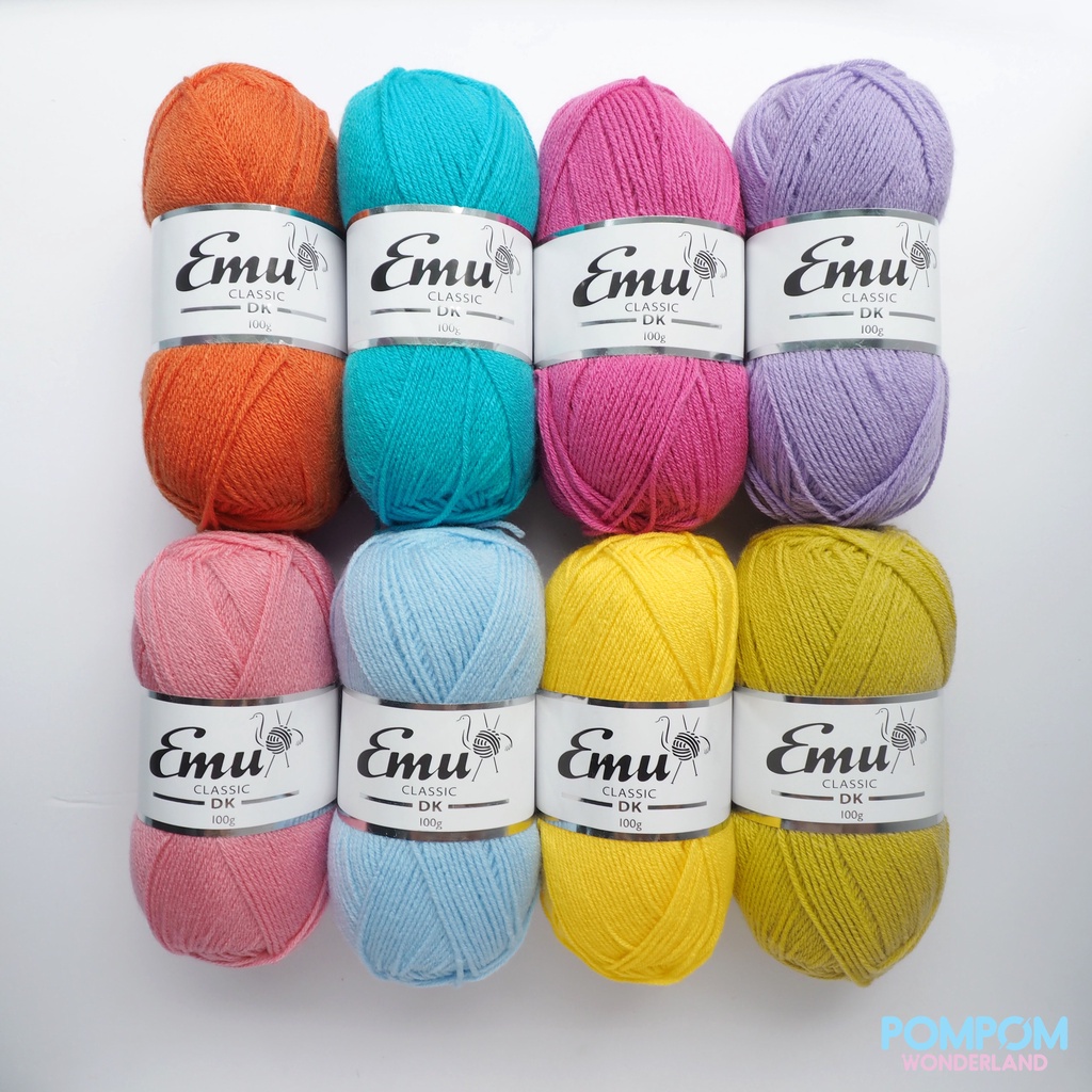 เส ้ นด ้ ายอะคริลิก Emu Classic DK Wool ( โทนสีสด )
