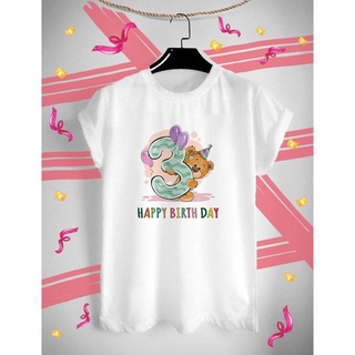 เสื้อยืด Happy Birthday สุขสันต์วันเกิด ใส่สบาย ไม่ยืด ไม่ย้วย