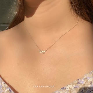 ‼️ส่งฟรี‼️Infinity  necklace S925 | สร้อยคออินฟินิตี้เงินแท้92.5% จี้ถอดจากสร้อยไม่ได้