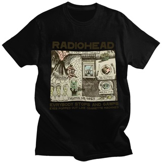 [100% Cotton] เสื้อยืดคอกลม แขนสั้น ผ้าฝ้าย พิมพ์ลาย Radiohead Vintage 2000 สไตล์ฮิปฮอปร็อค สําหรับผู้ชาย และผู้หญิง