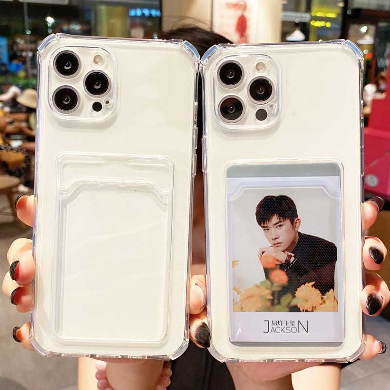 กันกระแทกเคสใส่บัตร เคสซิลิโคนใส Samsung Galaxy S23 S8 S9 S10 S20 S21 Plus Note 9 8 10 20 S22 Ultra 