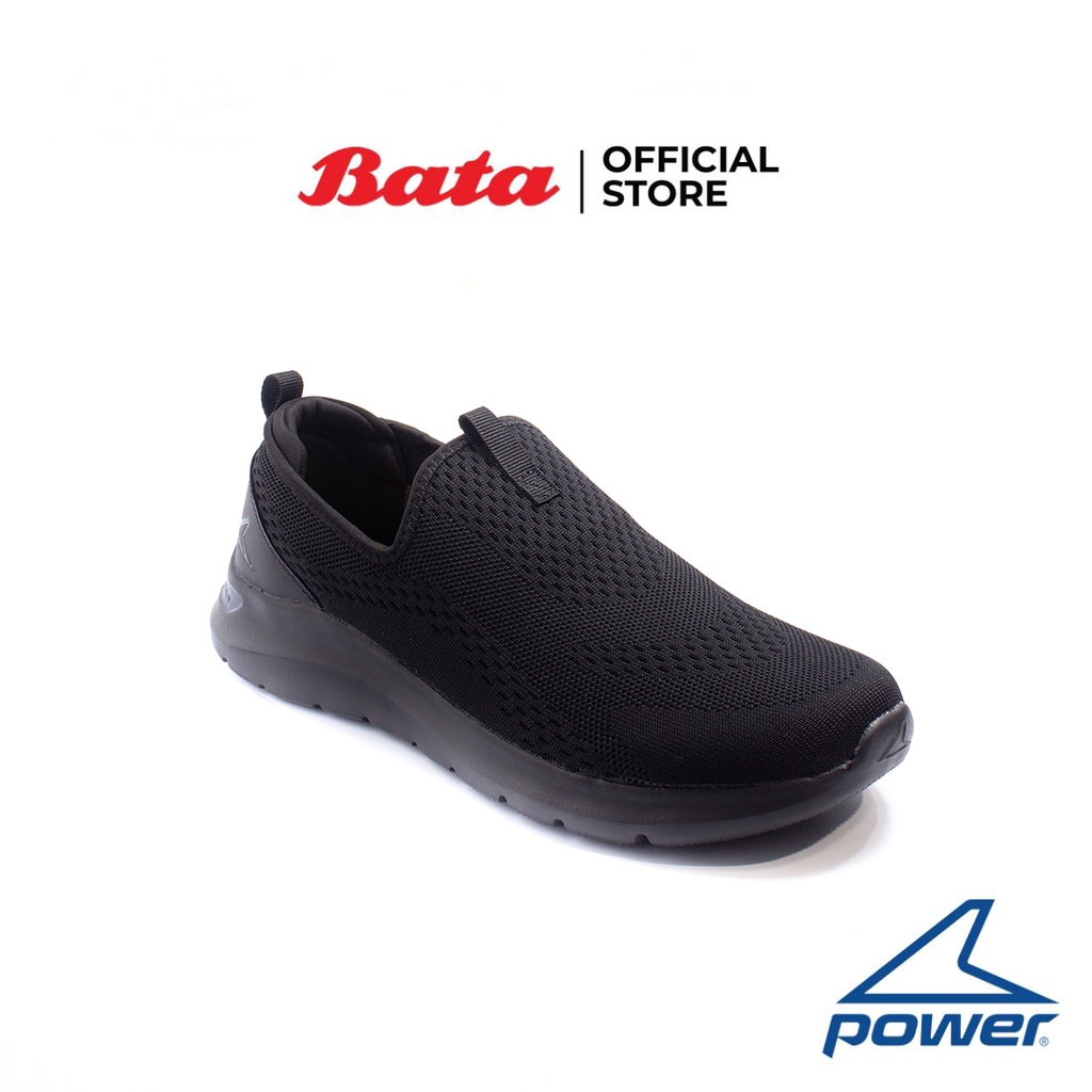 Bata บาจา ยี่ห้อ Power รองเท้าผ้าใบแบบสวม ออกกำลังกาย สวมใส่ง่าย รองรับน้ำหนักเท้าได้ดี สำหรับผู้ชาย รุ่น Nx-Wlk Lori สีดำ 8186012