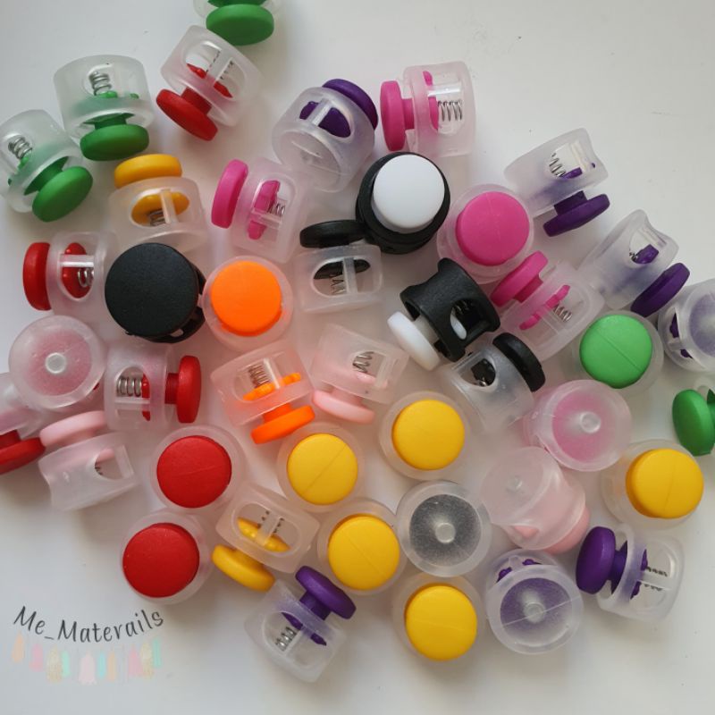 สต๊อปเปอร์ ตัวหยุดเชือก ปรับสาย ไซส์เล็ก 1.4cm. แบบใส ทูโทน