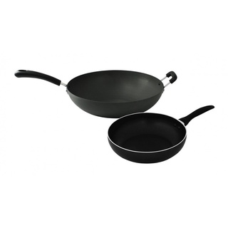  SeagullCooking Pan Set ชุดเครื่องครัว โกลเด้นไทม์ 2 ชิ้น กระทะฮาร์ดอโนไดซ์ 32 ซม. และ กระทะด้าม นอนสติ๊ก 26 ซม.