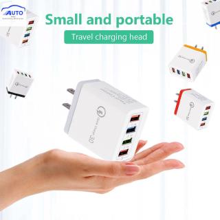 New♕4 Ports USB Color Wall Charger Fast Charging Travel Charger US Plug Adapter[ITEC]