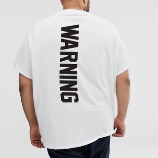 Just Say Bad ® เสื้อไซส์ใหญ่ 3XL 4XL รุ่น Warning ขาว (ลิขสิทธิ์แท้) เสื้อยืดคนอ้วน / เสื้อคนอ้วน  BS