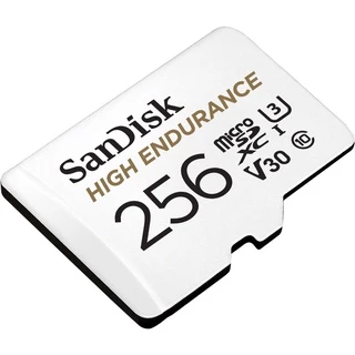SanDisk High Endurance microSD 256GB (SDSQQNR-256G-GN6IA) สำหรับกล้องวงจรปิด ความเร็วสูงสุดอ่าน 100 MB/s เขียน 40 MB/s