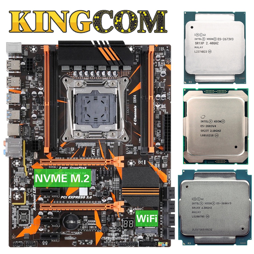 เมนบอร์ด X99 พร้อม CPU สำหรับประกอบเครื่อง X99 LGA 2011-3 Xeon E5-2660v3 E5-2690v3 E5-2695v3 E5-2696v3