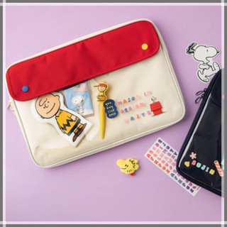 (พร้อมส่ง) กระเป๋าใส่ไอแพด โน๊ตบุ๊ค iPad Tablet รุ่น Snoopy &amp; Charlie สนูปปี้ soft case notebook laptop Pouch