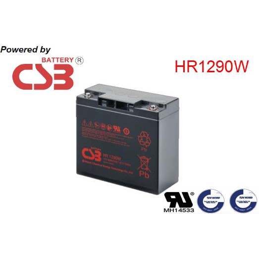 แบตเตอรี่ CSB BATTERY. รุ่น HR1290W  ( 12V, 90W, 22.5AH )@(By Hitachi Chemical)   สำหรับ UPS ทุกรุ่น