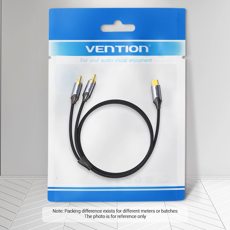 [โค้ดคุ้ม][สต็อก]Vention Type C To 2 RCA Hi - Fi USB-C To สายสัญญาณเสียงสําหรับ iPone16 ลําโพง เครื่องขยายเสียงr BGU