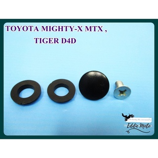 TOYOTA MIGHTY-X MTX  TIGER D4D BUTTON CAPS COMPLETE SET // กระดุมแคป พลาสติก สีดำ สินค้าคุณภาพดี