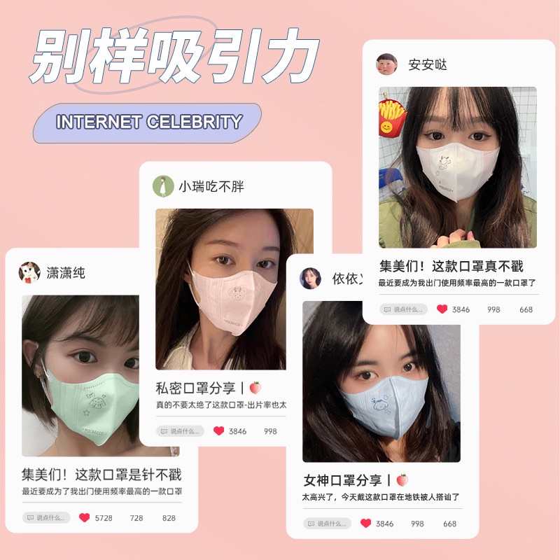 50 ชิ้น หน้ากาก พิมพ์ลายการ์ตูนน่ารัก 3 มิติ แบบพกพา เหมาะกับฤดูร้อน สําหรับผู้ใหญ่ จํานวน หน้ากากผู้ใหญ่ 3 มิติ