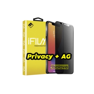 พร้อมส่ง iFilm ฟิล์มกันมอง กระจกเต็มจอ ผิวด้าน AG + กันมอง สำหรับ ไอโฟน 13 Pro Max 12mini ไอโฟน11 7 8P ฟิล์มกันมองไอโฟน