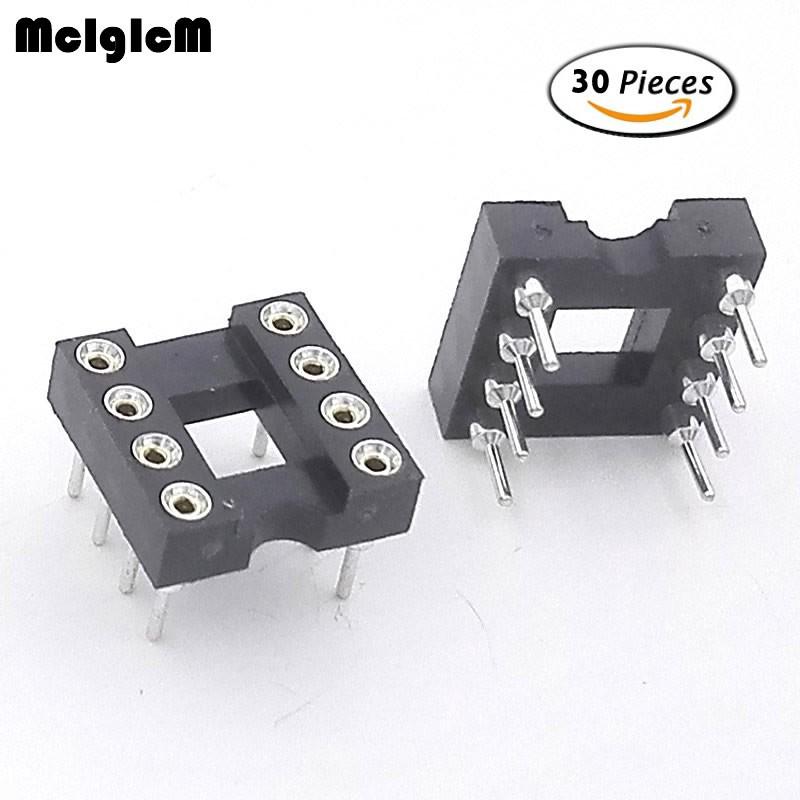 30pcs รูกลม 8 ขา 2.54 มิลลิเมตร DIP IC Sockets อะแดปเตอร์ตัวเชื่อมต่อประเภท IC Connector