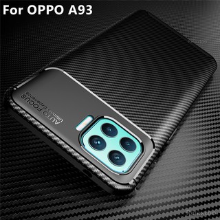 Carbon Fiber texture Case For OPPO A93 A 93 4G CPH2121 Back Cover Soft Phone Case Bumper Casing