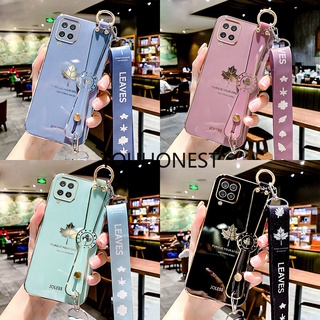 เคสซิลิโคนนิ่ม ลายใบเมเปิ้ล พร้อมสายคล้อง สําหรับ Samsung Galaxy M21 M30S M31 Samsung S10 Plus S20 FE S20 Ultra S21 Plus S21 FE