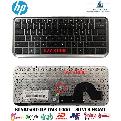 HP DM3 DM3A DM3i DM3T DM3T-1000 DM3Z-1000 DM3-1000 MP-09C93US6E453 คีย์บอร์ด 580687-001 SILVER FRAME