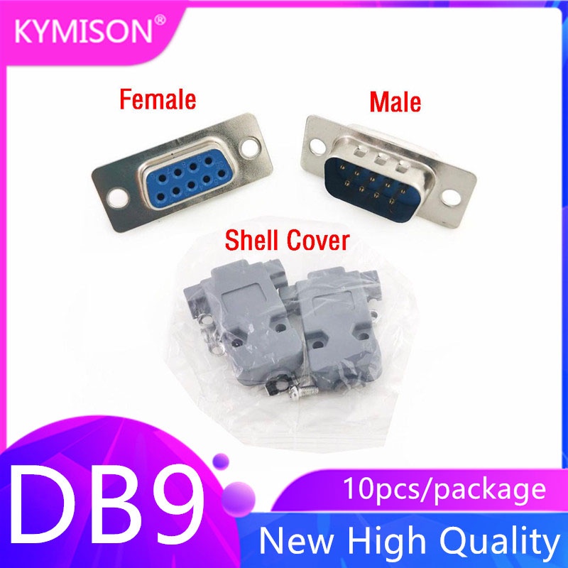 10PCS RS232 DB9 Serial VGA 9 Pin หญิง 2 แถว Solder ประเภทปลั๊ก D-SUB ชายปลั๊ก Socket Connector
