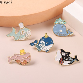 Whale Enamel Pins Sea Animal Brooches Flower Ocean Wave Brooch Pins Cartoon Bag Hat Lapel Pin Badge Gift for Girl Boys