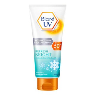 Biore UV Anti-Pollution Body Care Serum Refresh Bright SPF50+ PA+++ 150ml.บิโอเร โลชั่นทาผิว