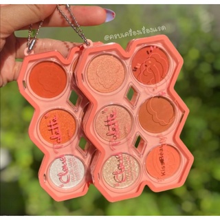 Kiss​ beauty​ Blusher 3 in 1 พาเลตต์ ไฮไลท์ บลัชออน อายแชโดว์​ เนื้อแมทผส​มชิ​มเมอร์​ สีสวย ติดทนนาน