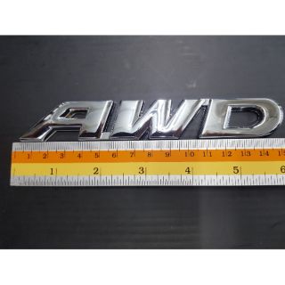 Logo AWD ของรถ Toyota งานเหล็ก 15x2.5cm