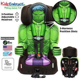 คาร์ซีทสำหรับเด็กโต ลายฮัค ใช้ได้ตั้งแต่ 2 ถึง 8 ขวบKidsEmbrace Hulk Combination Harness Booster Car Seat