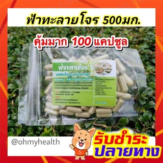 พร้อมส่ง‼️ฟ้าาาทะลายโจรแท้ 500mg.(100 แคปซูล )