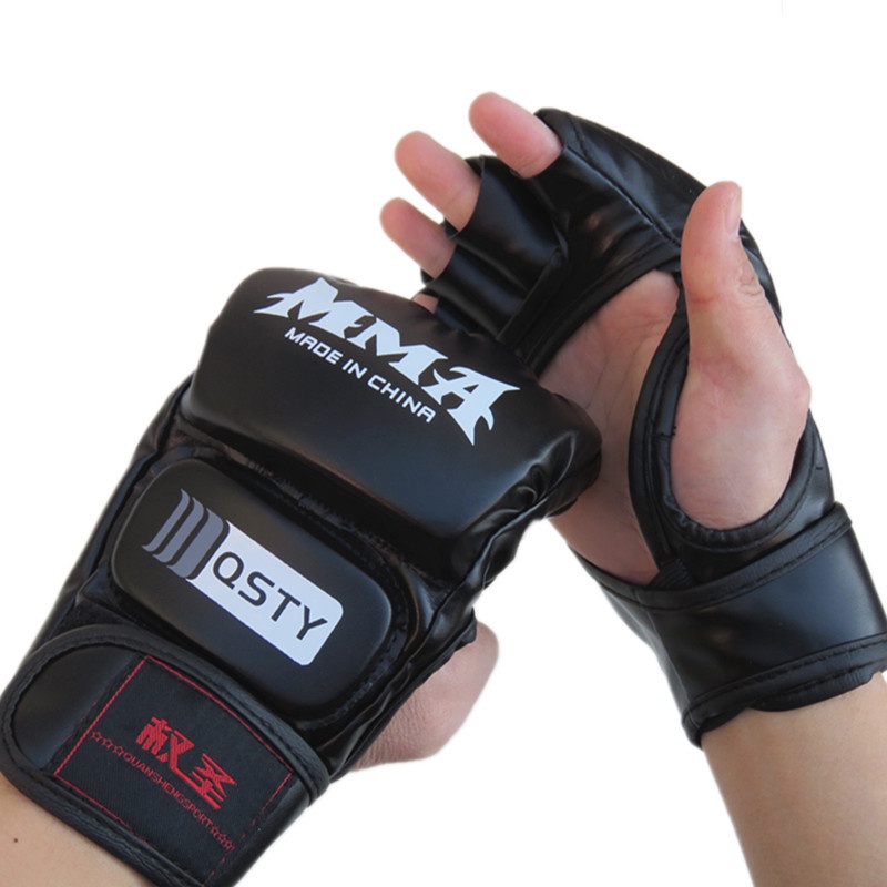 ถุงมือชกมวย แบบครึ่งนิ้ว แบบมืออาชีพ สําหรับฝึกต่อยมวยไทย Sanda MMA UFC